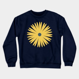 Flower 1, Minimalist Abstract Floral in Mustard Yellow and Navy Blue Crewneck Sweatshirt